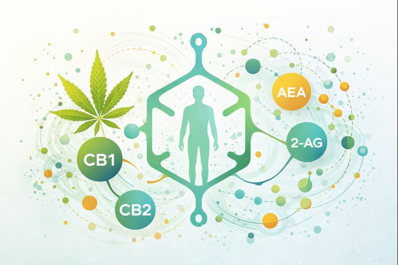 Endocannabinoid-System – schematische Darstellung ohne medizinische Aussage
