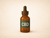 Neutrale Darstellung einer CBD Öl Flasche auf hellem Hintergrund ohne medizinische Aussage