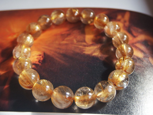 高品質ゴールデン・ルチルクォーツ10mm | Gems