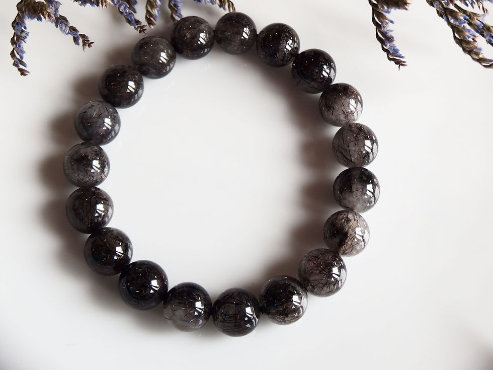 サムネイル： ブラックブロンズ・ルチルクォーツ10mm【産地：ブラジル】