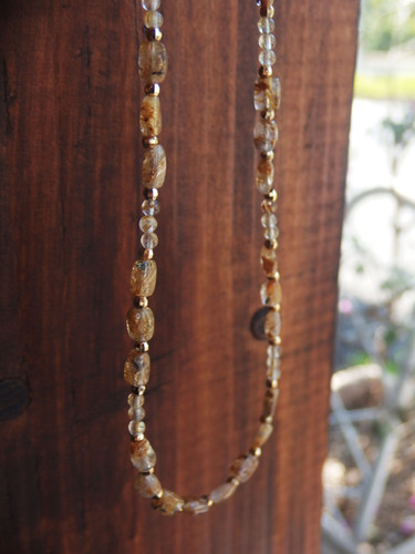 ゴールデンルチルクォーツ(タンブル)necklace | Gems