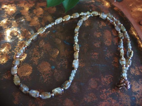 ゴールデンルチルクォーツ(タンブル)necklace | Gems