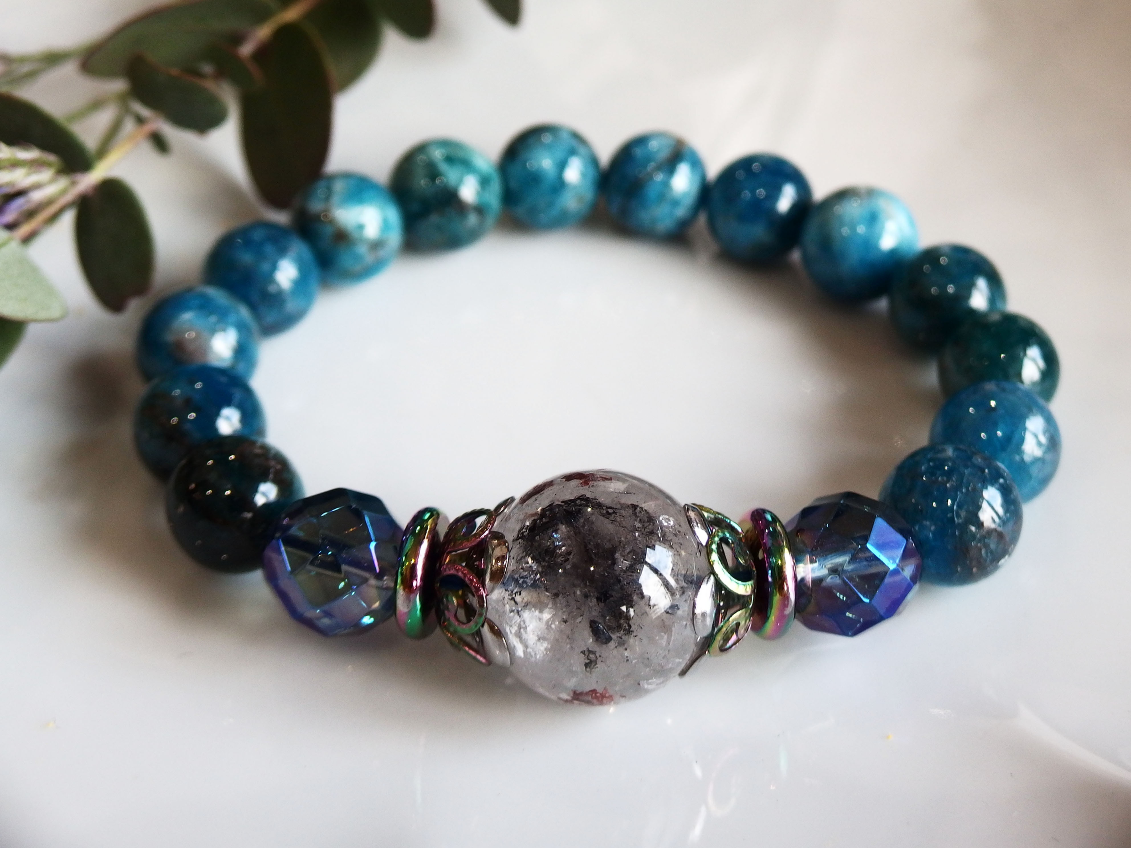 アパタイト10mmとヒマラヤ産エレスチャル水晶15,5mm ②