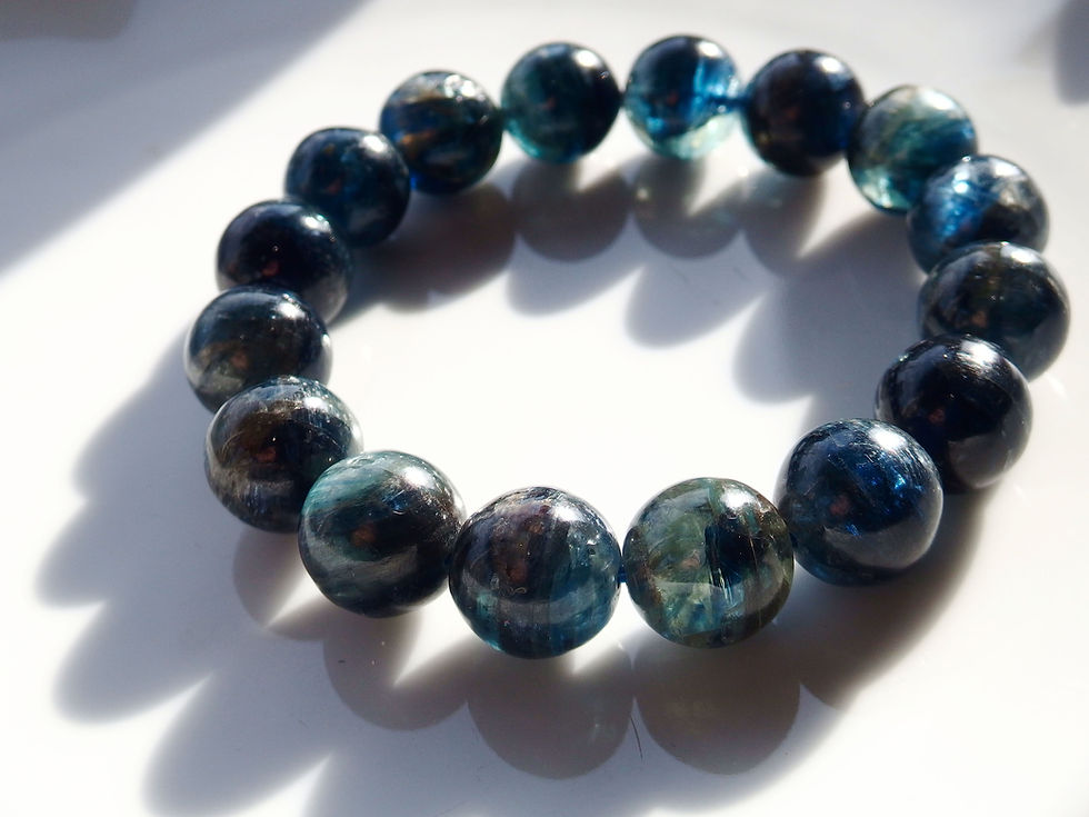 サムネイル： グレイッシュ・カイヤナイト12mm ① 【産地：タンザニア連合共和国】