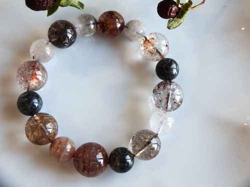 希少ガーデンルチルクォーツ13,5mmと千層ガーデンクォーツ10mm | Gems