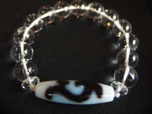 如意白天珠(しろにょいてんじゅ)38mmと高品質天然水晶12mm ① | Gems