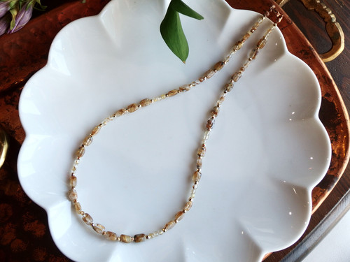 ⭐　大型　ゴールドルチル　タンブル⭐ ゴールデンルチルクォーツ(タンブル)necklace | Gems