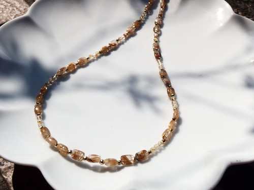 ⭐　大型　ゴールドルチル　タンブル⭐ ゴールデンルチルクォーツ(タンブル)necklace | Gems