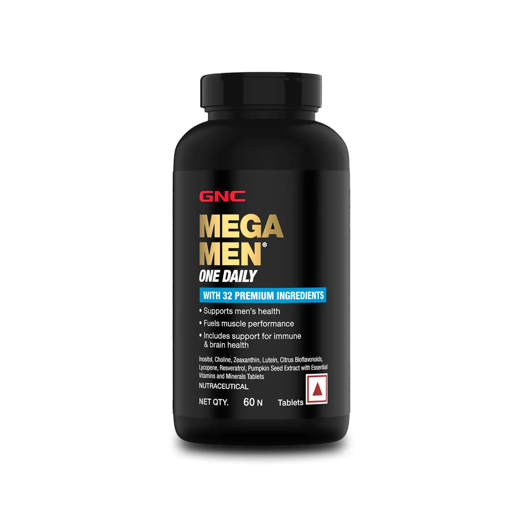 GNC Mega Men One Daily Multivitamin for Muscle Performance, Immunity & Brain Hea