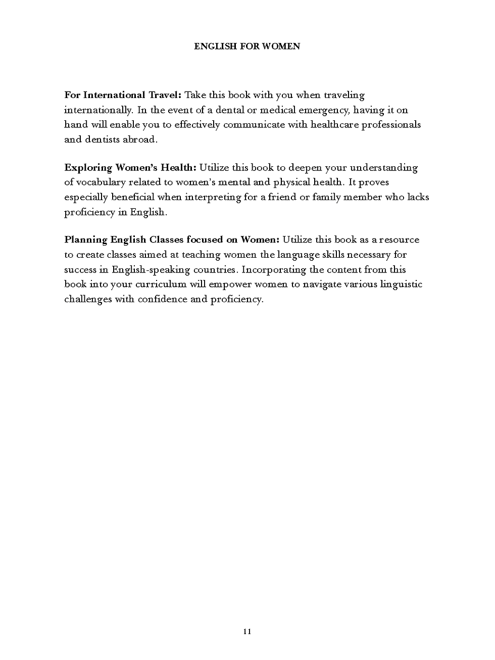 Thumbnail: English for Women