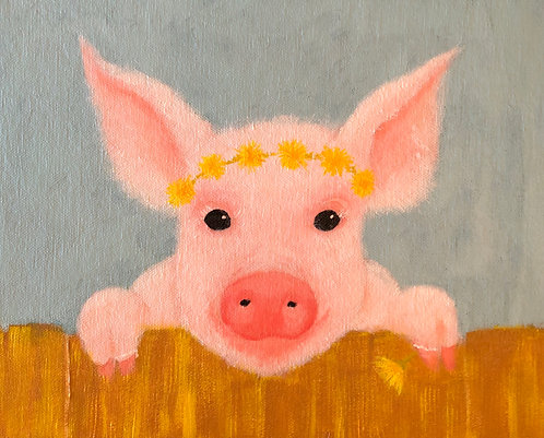 Paisley the piglet 8 x 10 Print