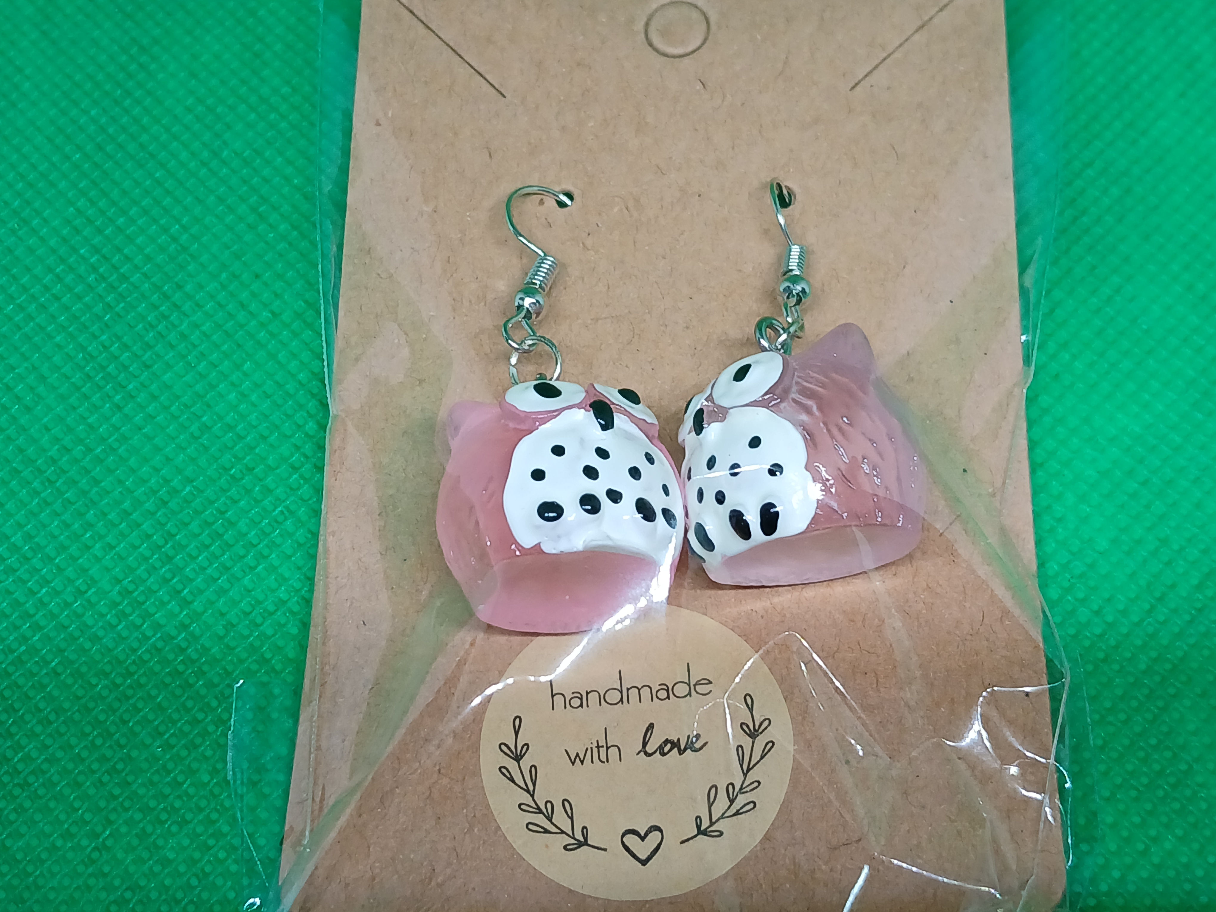 Pink Owl Earrings