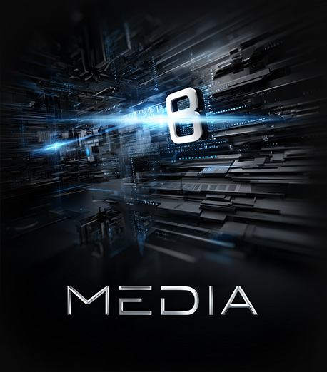 Teknisk bakgrund med Media 8-text