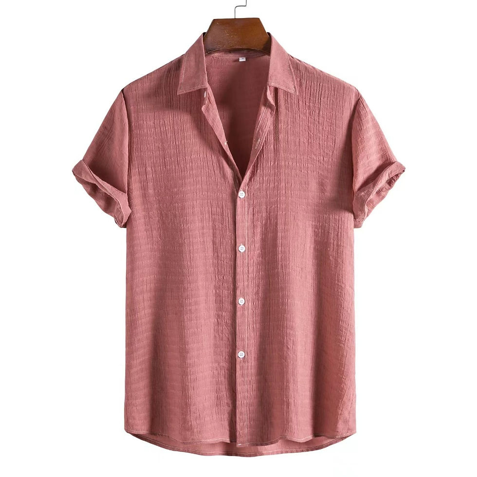 Thumbnail: 100% Cotton Linen Shirt Men Summer Short Sleeve Male T-shirts Breathable Tops Te