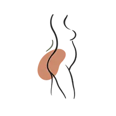 Illustration showing hip & postural strain during pregnancy