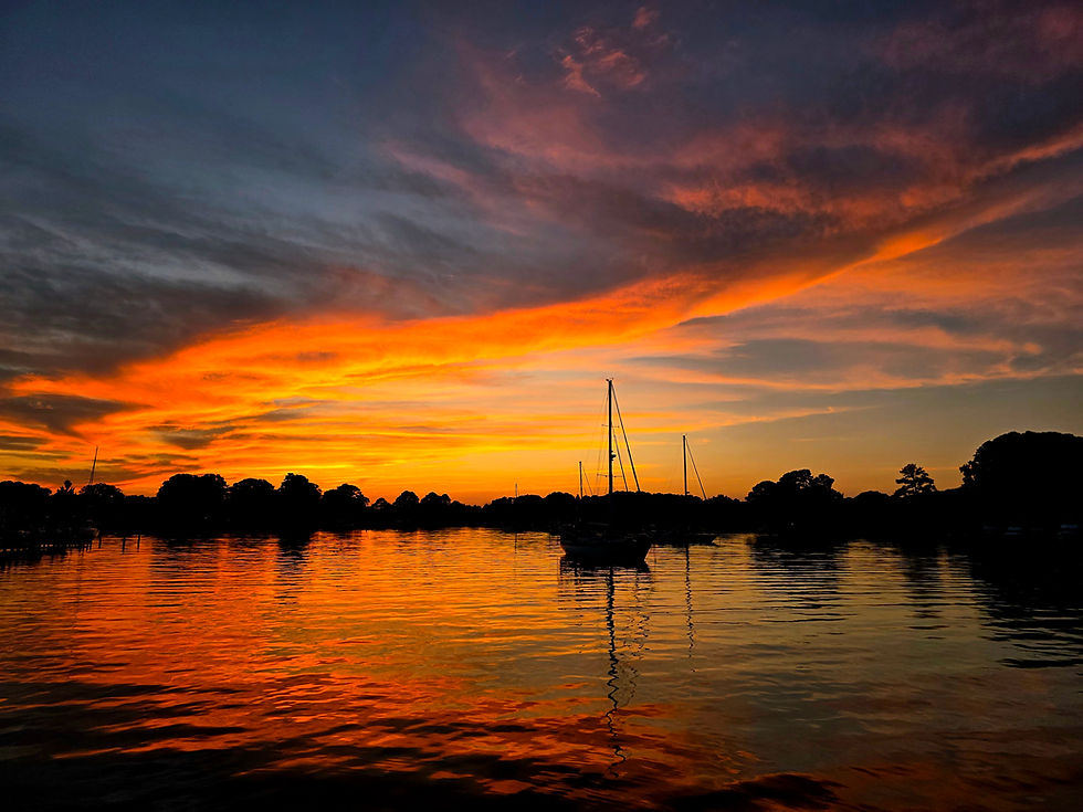 Sunset over a bay