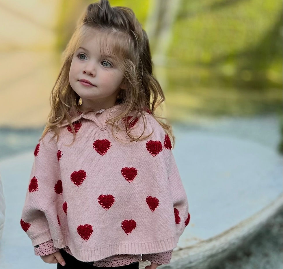 Girls hooded heart poncho