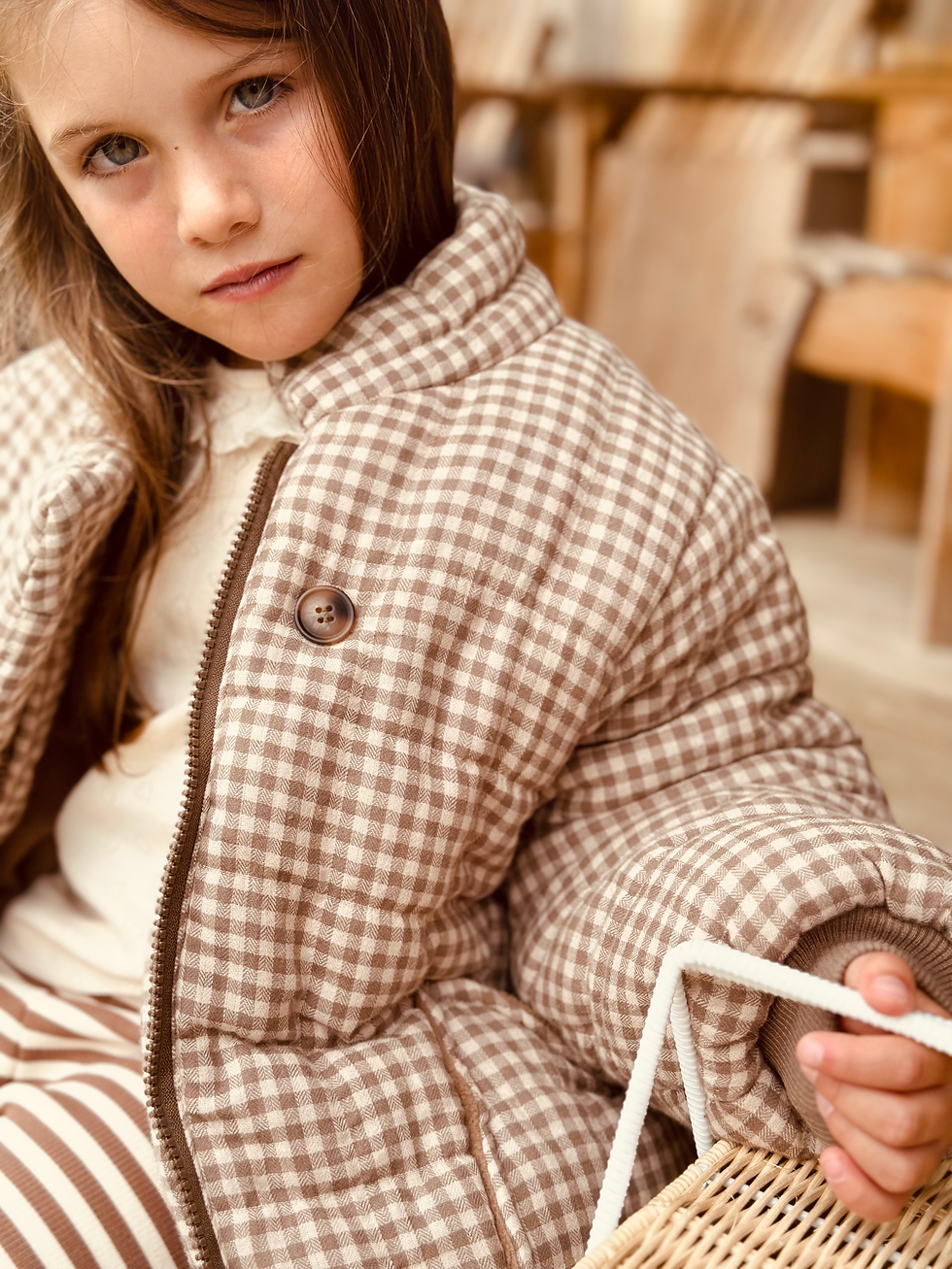 girls plaid puffer jacket