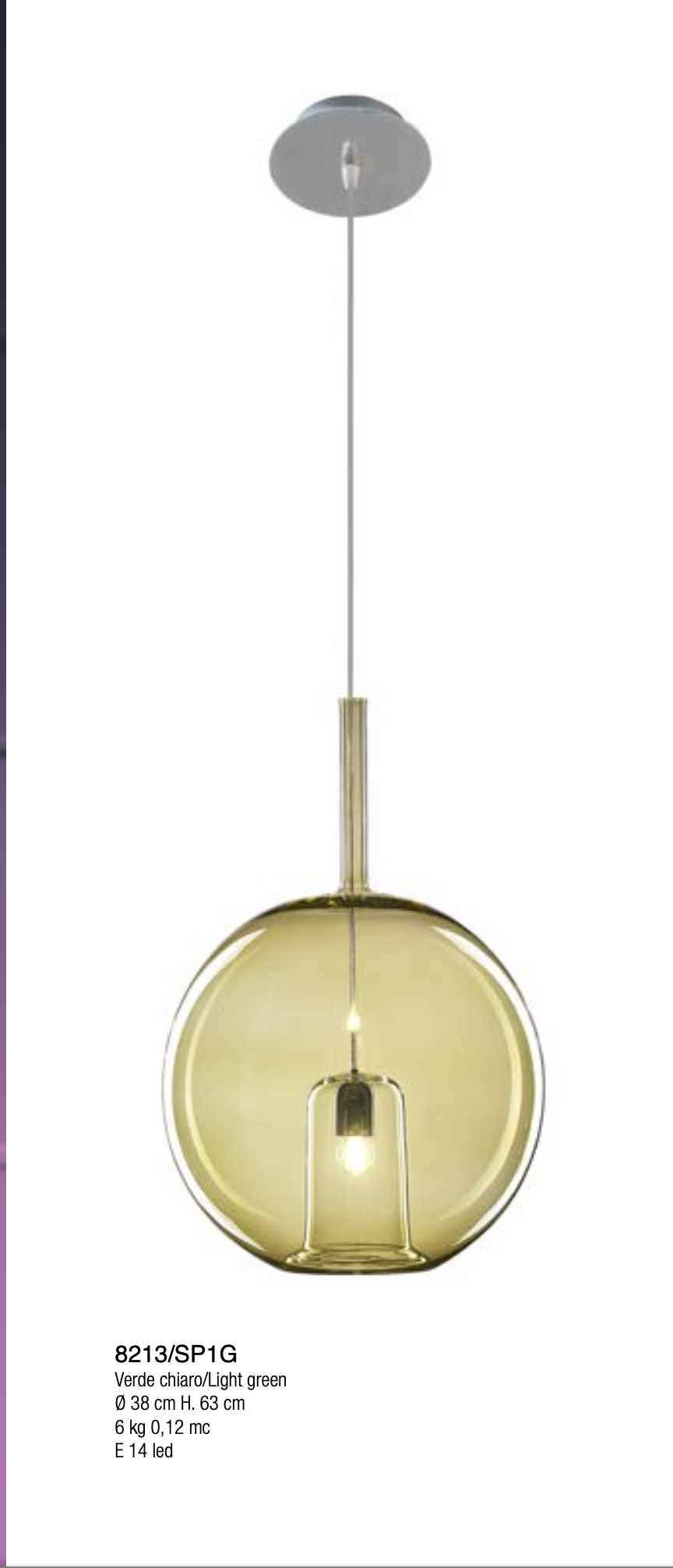 Thumbnail: Murano Glass suspended ceiling light FEBE collection - multicolour