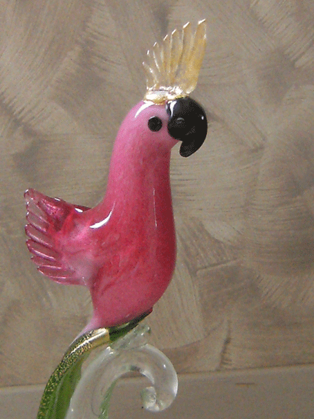 Murano Glass Rosa Parrot
