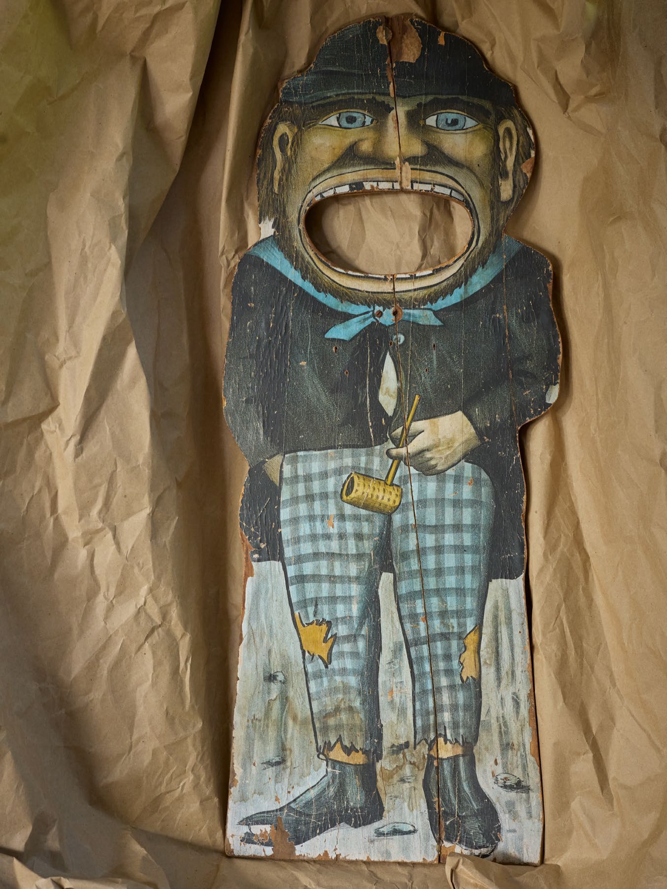 Lot 191 — FOLK ART CARNIVAL BEAN BAG TOSS TARGET FIGURE