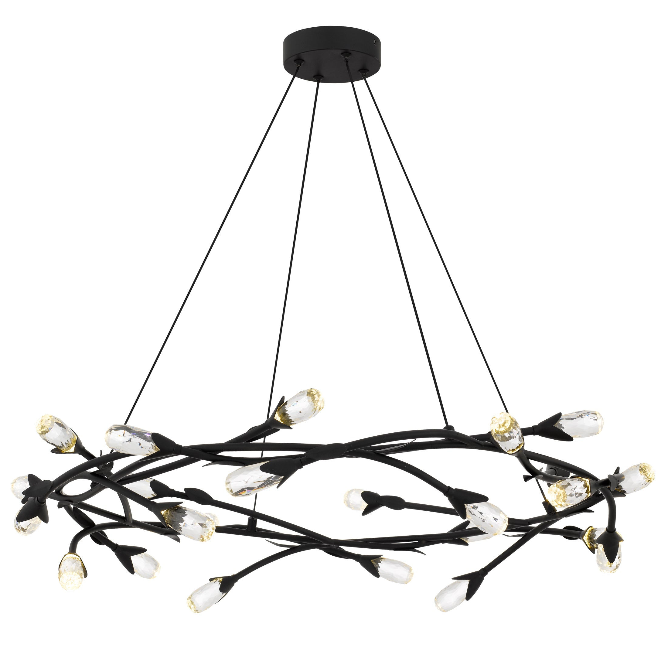 Matte Black LED Pendant — 32 in. Wide