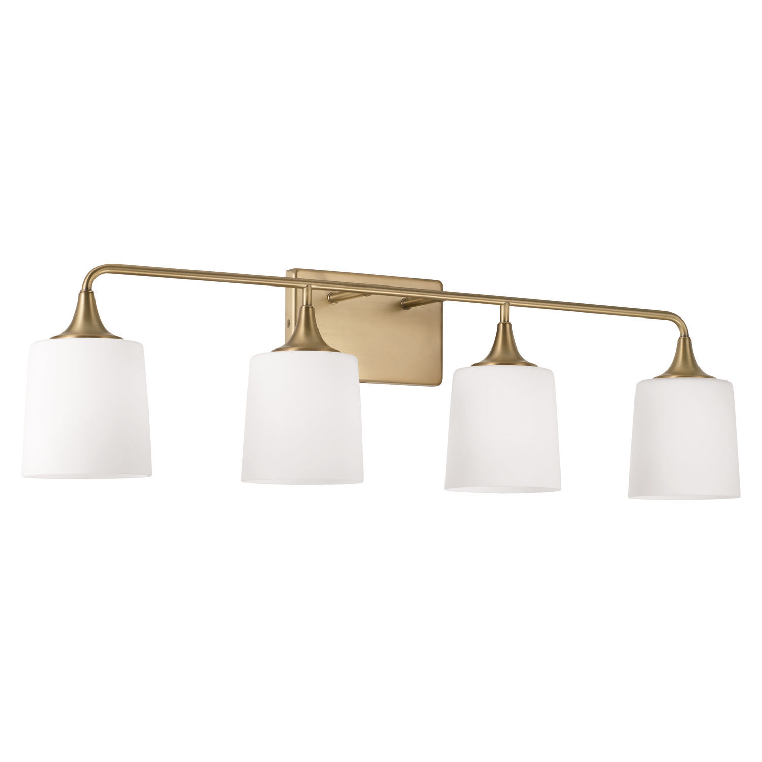 Aged Brass Soft White Glass Vanity Light — product image 1