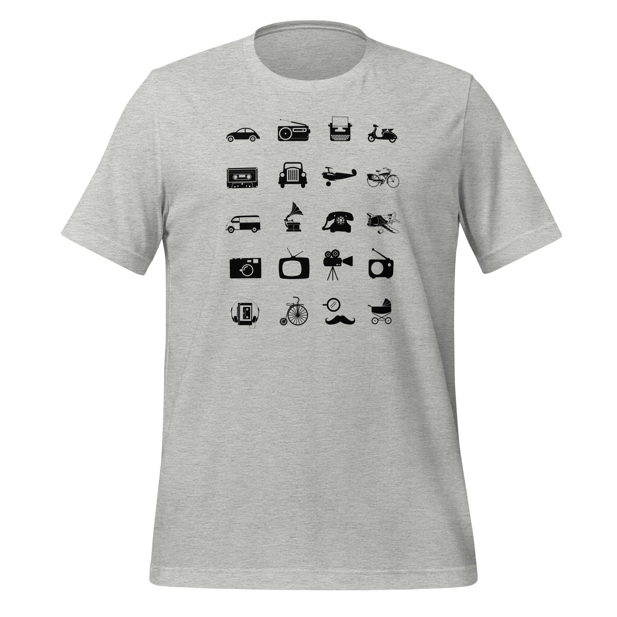 Melange Grey Printed T Shirts For Men