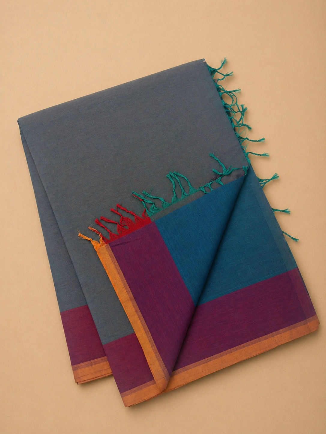 Premium Handloom Cotton Saree with Contrast Pallu (6.20m)
