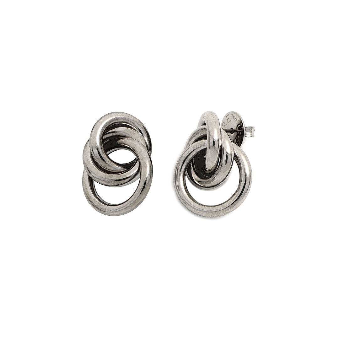 Orecchini in argento brunito