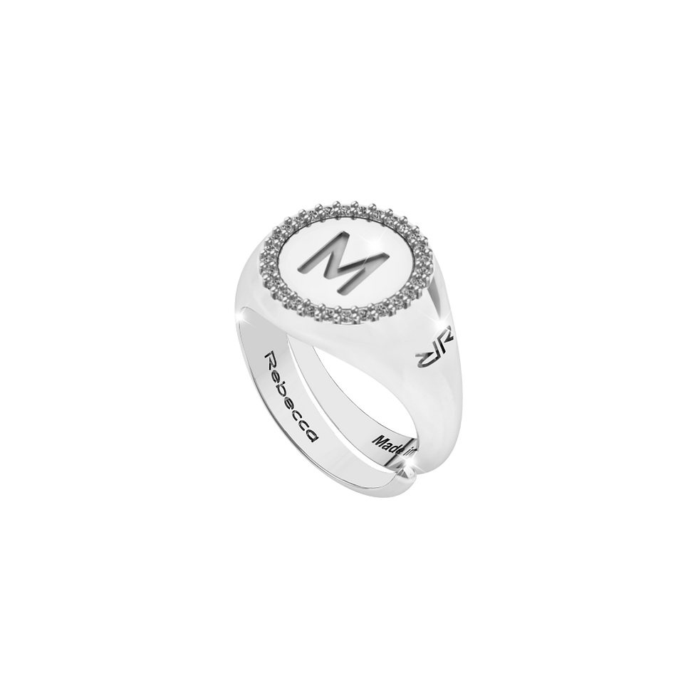 Miniatura: Anello in argento con lettera incisa SWRA01