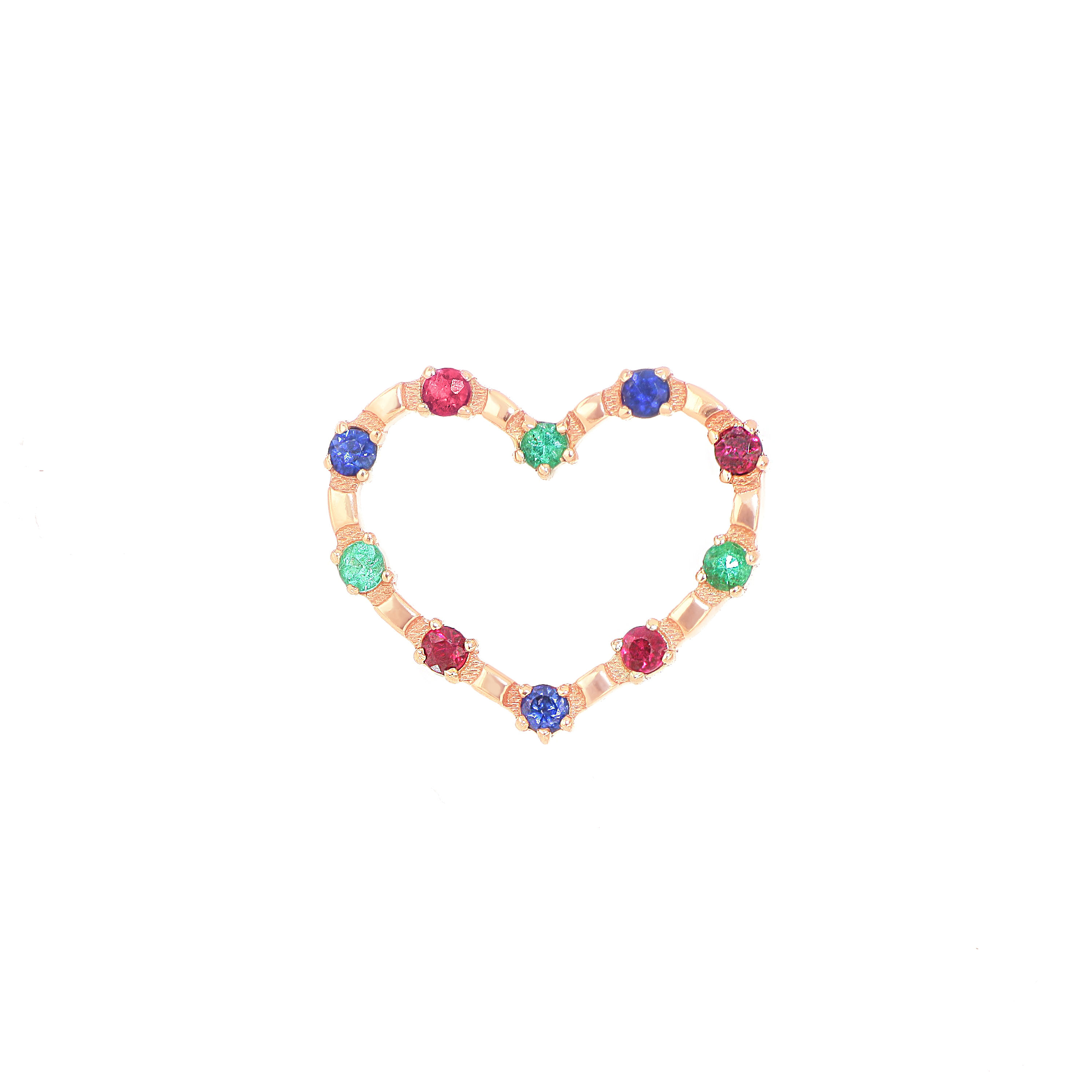 ORECCHINO ORO ROSA CUORE PICCOLO CON PIETRE PREZIOSE