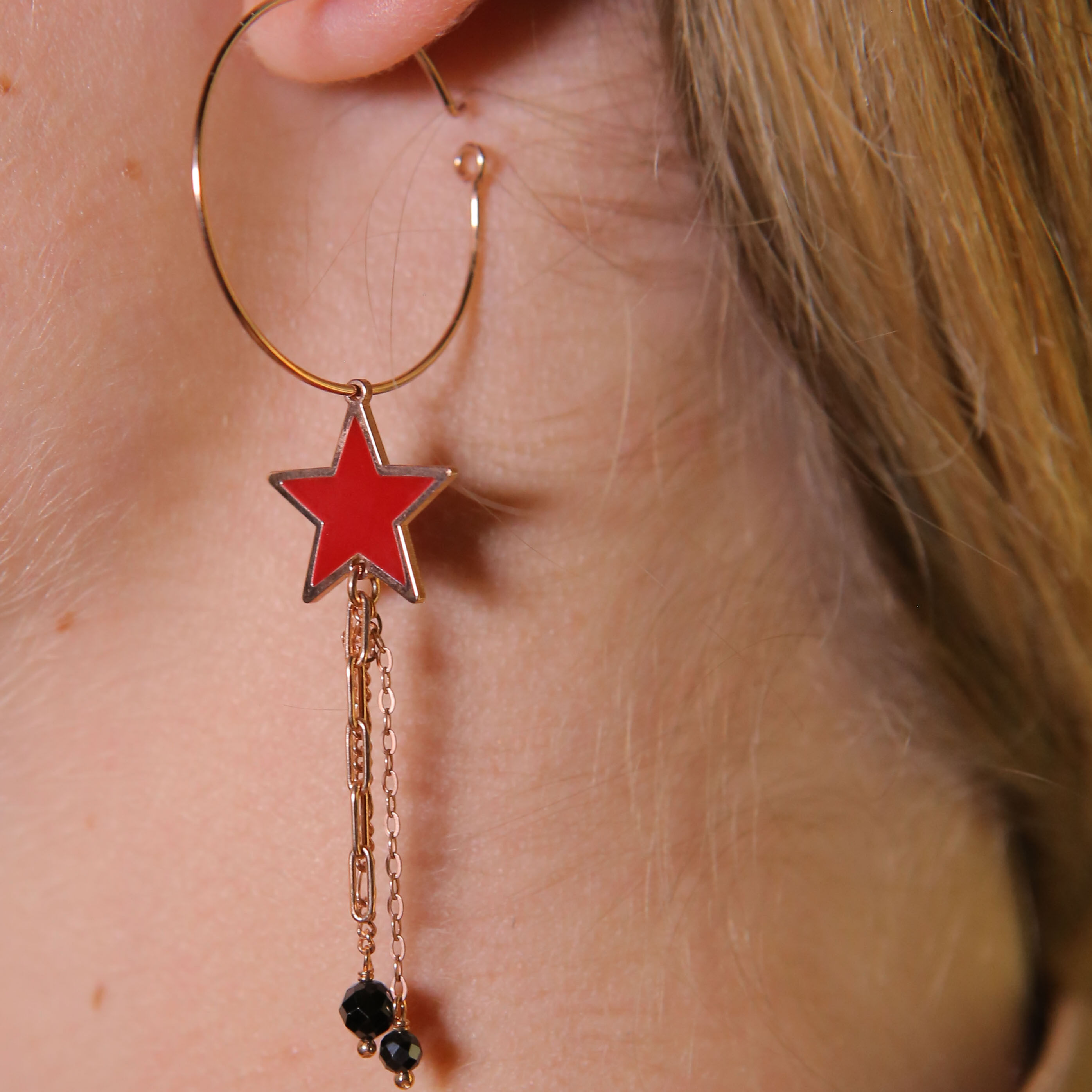 Orecchino cerchio e stella