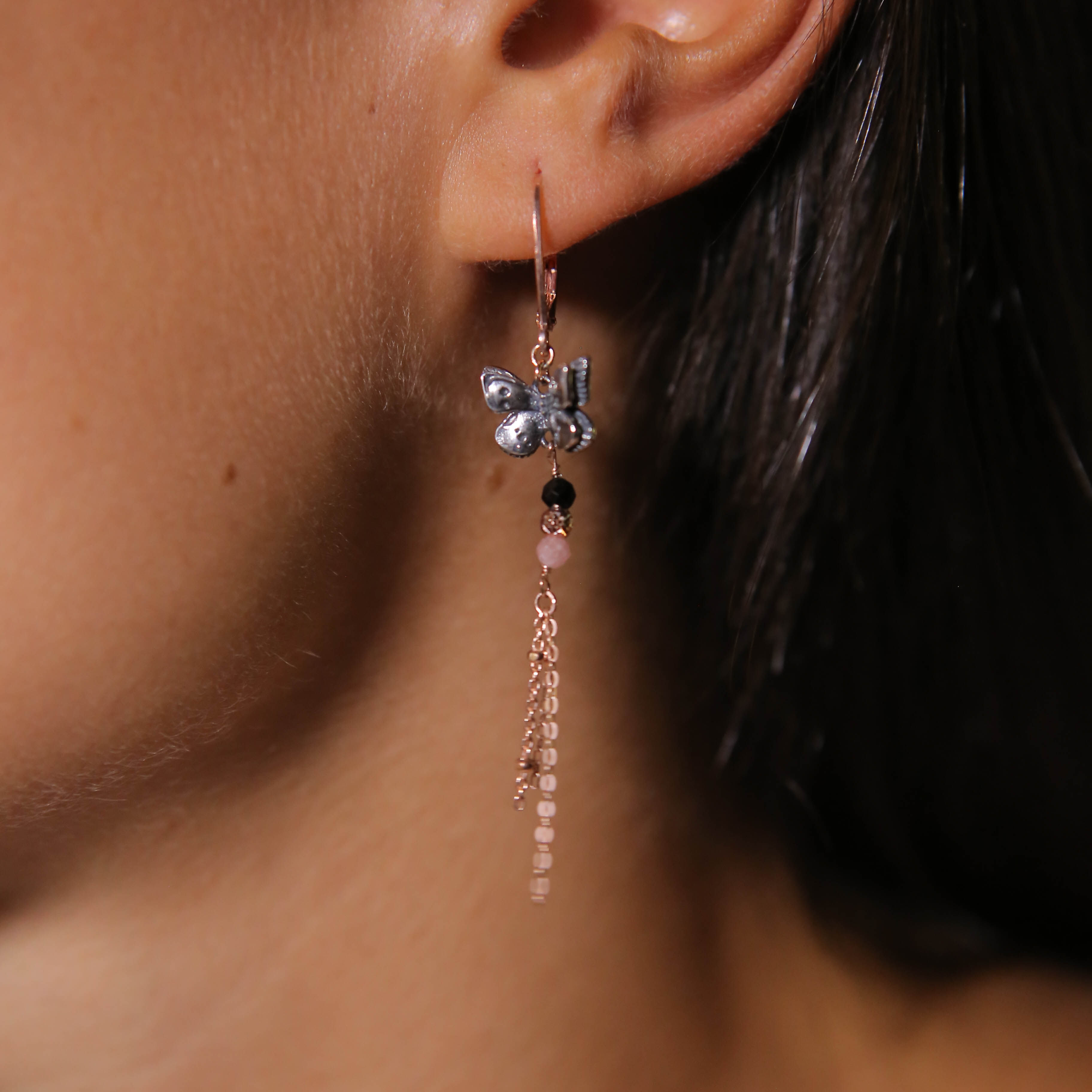 Orecchino farfalla pendente