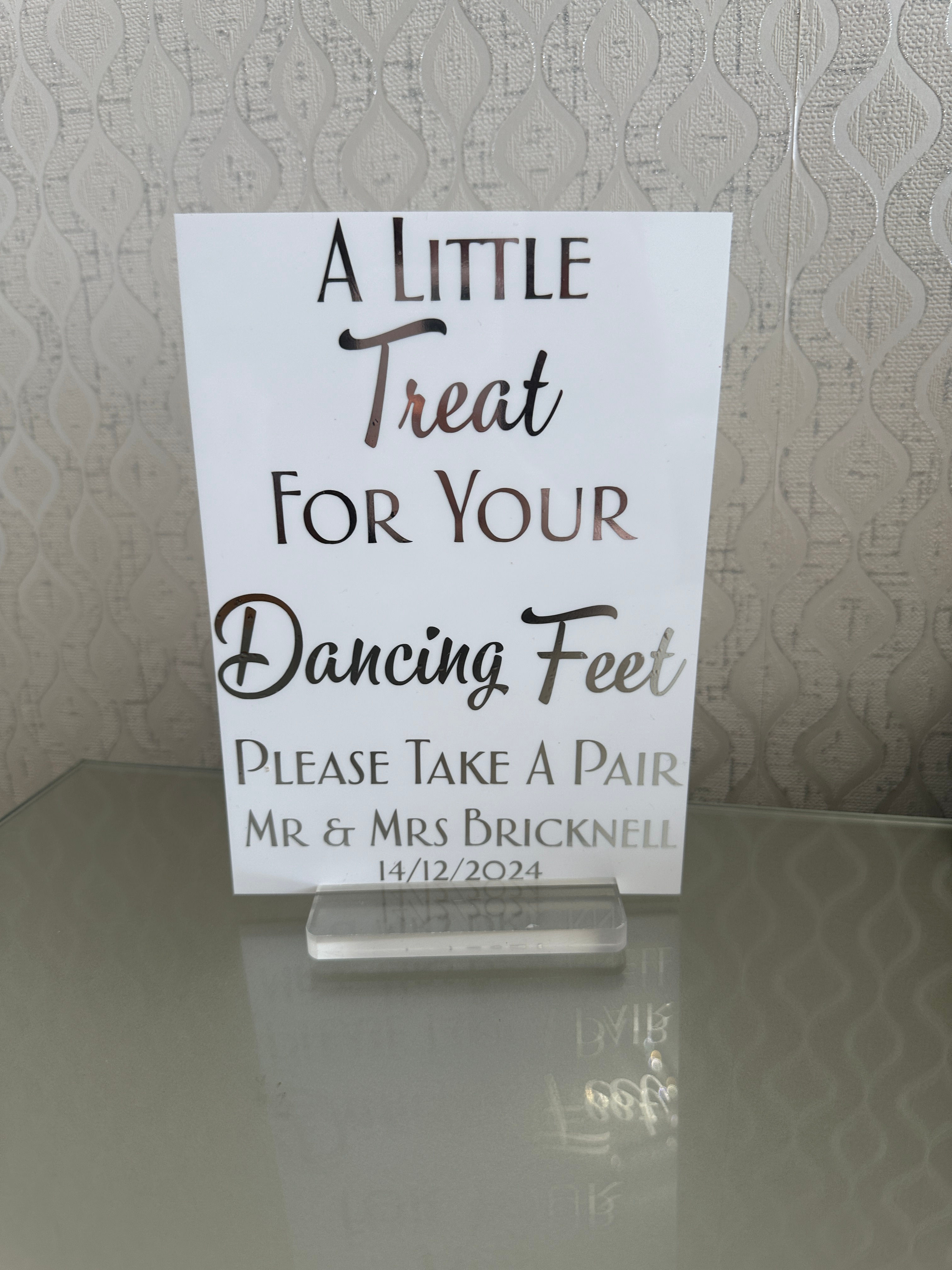 Personalised Wedding Dancing Feet Sign