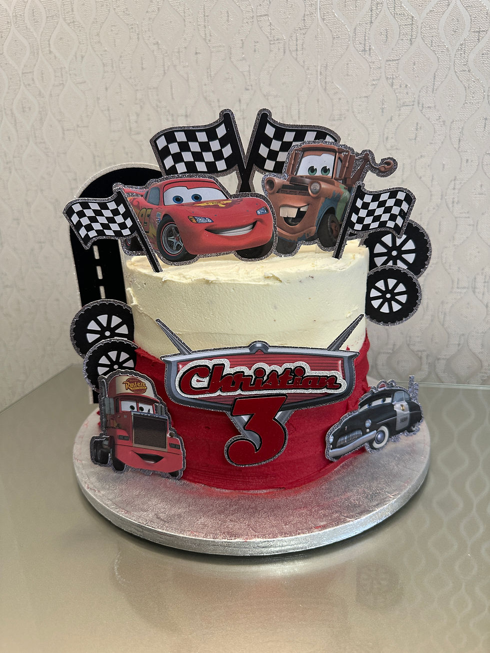 Thumbnail: Personalised Racing Track Cars Cake Charms Set