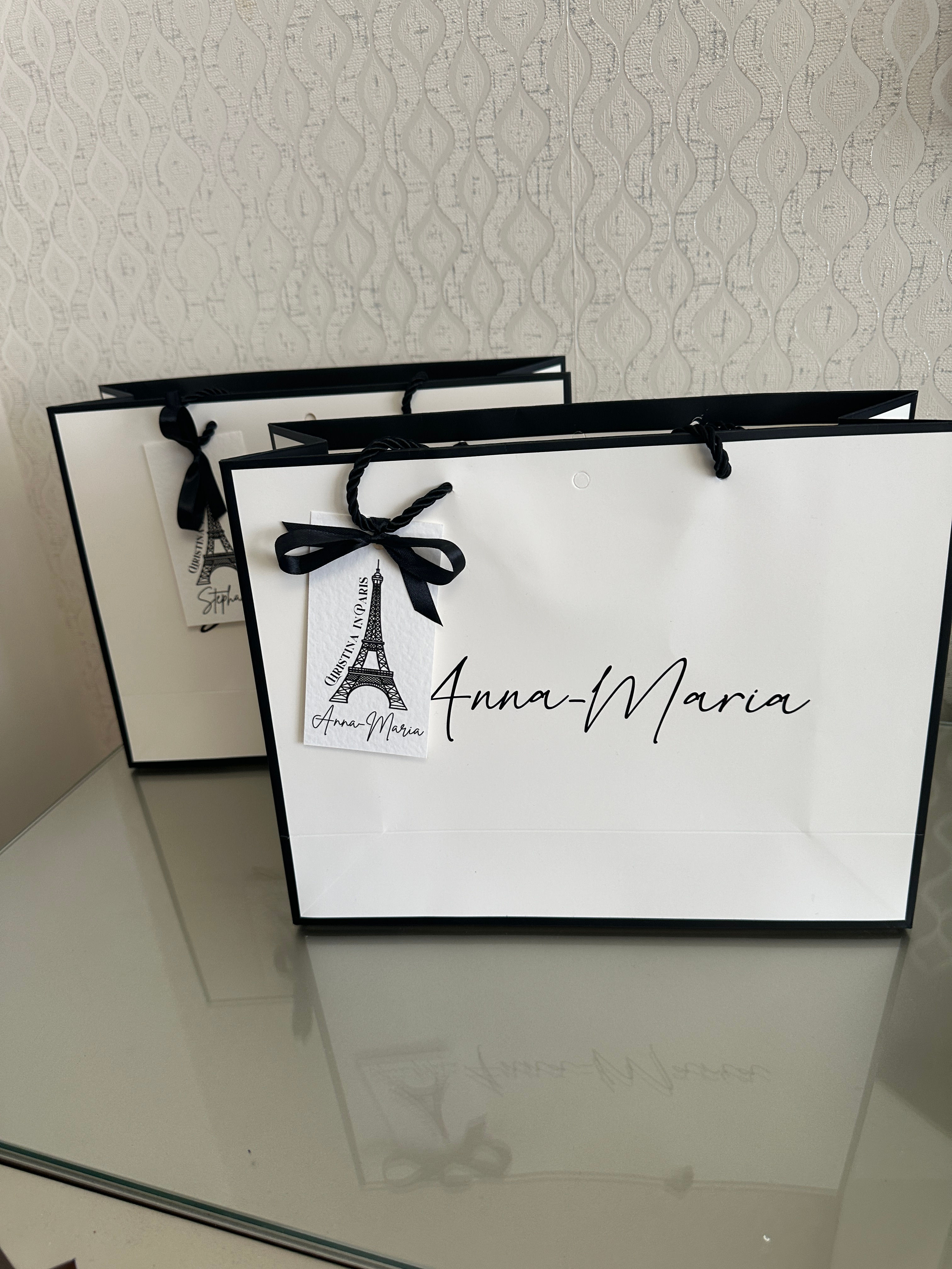 Personalised Black & White Gift Bags