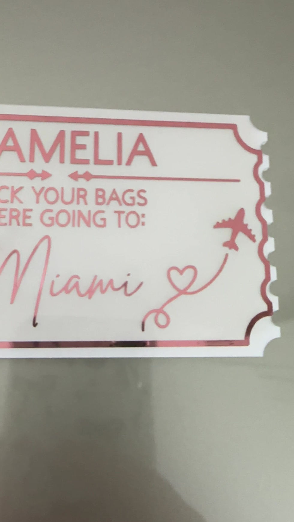 Thumbnail: Personalised Acrylic Gift Ticket