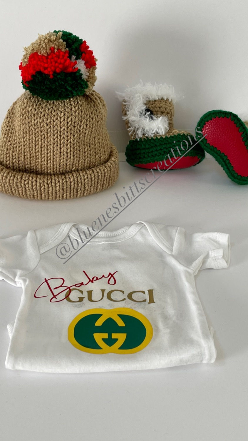 Inspired baby gucci baby set 