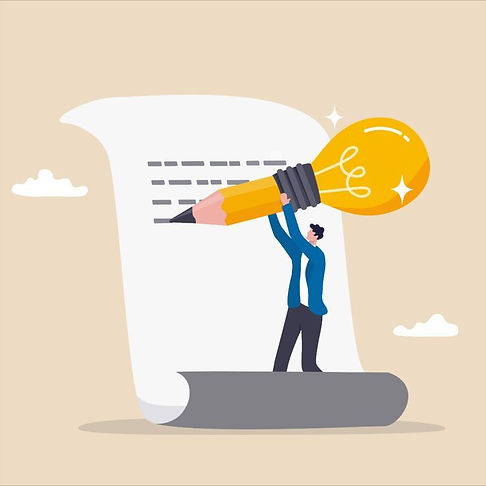 Copywriter or blogger, creative idea and inspiration to begin writing, imagination to succ
