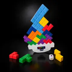 five-foot-tall Giant Tetris stacking game at a party or special event.