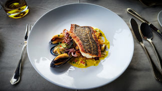 Fish at The Restaurant in Auberge Du Soleil Hotel in Napa Valley