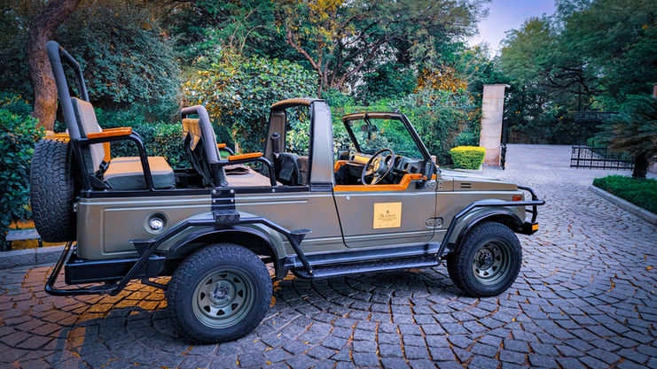 Safari Jeep from Oberoi Vanyavilas in Ranthambore, India, on Elegant Escape the best luxury Travel Blog.