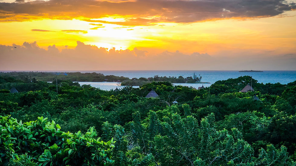 Beautiful sunset from the bar at Las Islas Baru, Rosario Islands, Cartagena, Colombia, Luxury hotel, luxury resort, luxury blog, travel blog, hotel review.