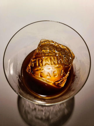 Cocktail with branded ice at Hisa Franko restaurant in Slovenia, most beautiful country on earth. Best travel blog. Luxury travel blog. Michelin restaurant. Best destinations. Beautiful place.