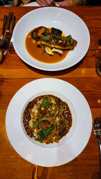 Main dinner meals at TORC restaurant in Napa Napa Valley