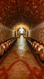 Wine caves at Del Dotto Winery Vineyard in Napa Valley