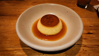 Flan dessert at La Calenda Mexican restaurant in Yountville Napa Valley