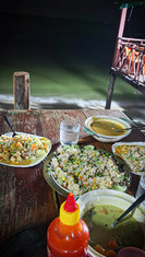 Friend rice and curry by the ocean for dinner in Koh Rong Island, Cambodia on Elegant Escape the best luxury Travel Blog.