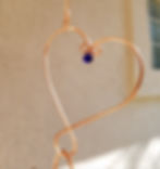 Heart Link with a Blue Crystal to add interest to your Yard Art